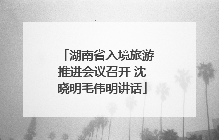 湖南省入境旅游推进会议召开 沈晓明毛伟明讲话