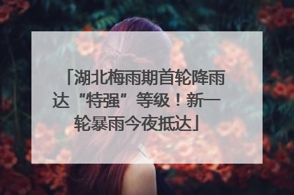 湖北梅雨期首轮降雨达“特强”等级！新一轮暴雨今夜抵达