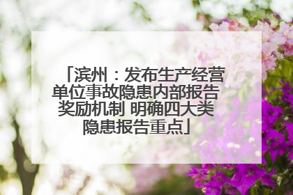 滨州：发布生产经营单位事故隐患内部报告奖励机制 明确四大类隐患报告重点