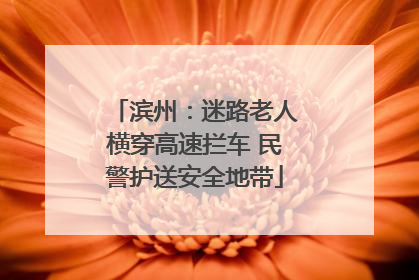 滨州：迷路老人横穿高速拦车 民警护送安全地带