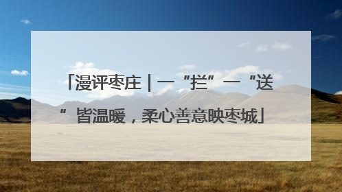 漫评枣庄｜一“拦”一“送”皆温暖，柔心善意映枣城