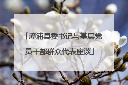 漳浦县委书记与基层党员干部群众代表座谈