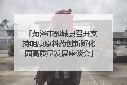 菏泽市鄄城县召开支持明康原料药创新孵化园高质量发展座谈会