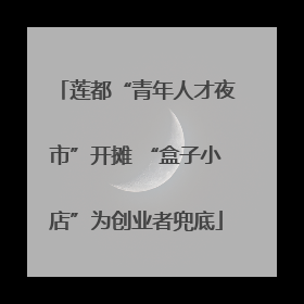 莲都“青年人才夜市”开摊 “盒子小店”为创业者兜底