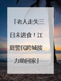 老人走失三日未进食！江夏警民跨城接力助回家