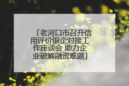 老河口市召开信用评价银企对接工作座谈会 助力企业破解融资难题