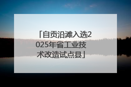 自贡沿滩入选2025年省工业技术改造试点县