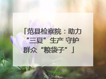 范县检察院：助力“三夏”生产 守护群众“粮袋子”