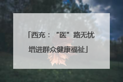 西充：“医”路无忧 增进群众健康福祉