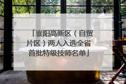 襄阳高新区（自贸片区）两人入选全省首批特级技师名单