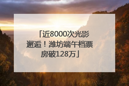 近8000次光影邂逅！潍坊端午档票房破128万