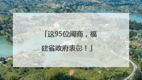 这95位闽商，福建省政府表彰！