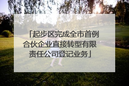 起步区完成全市首例合伙企业直接转型有限责任公司登记业务