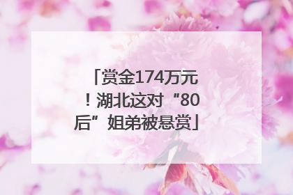 赏金174万元！湖北这对“80后”姐弟被悬赏