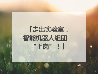 走出实验室，智能机器人组团“上岗”！