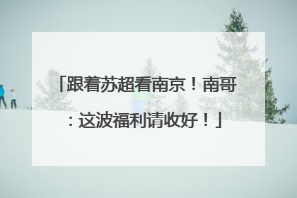 跟着苏超看南京！南哥：这波福利请收好！