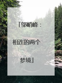 邬峭峰：相连的两个梦境