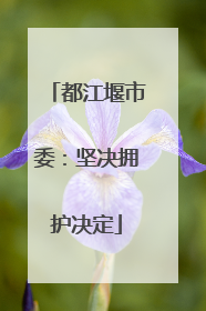 都江堰市委：坚决拥护决定