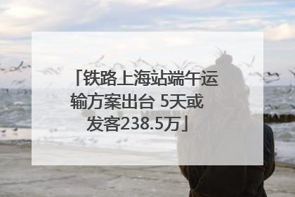 铁路上海站端午运输方案出台 5天或发客238.5万