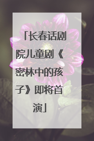 长春话剧院儿童剧《密林中的孩子》即将首演