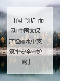 闻“汛”而动 中国太保产险丽水中支筑牢安全守护网