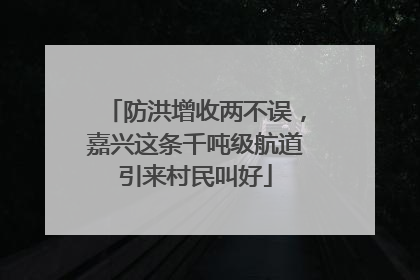 防洪增收两不误，嘉兴这条千吨级航道引来村民叫好