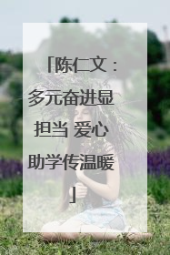 陈仁文：多元奋进显担当 爱心助学传温暖