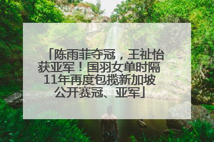 陈雨菲夺冠，王祉怡获亚军！国羽女单时隔11年再度包揽新加坡公开赛冠、亚军