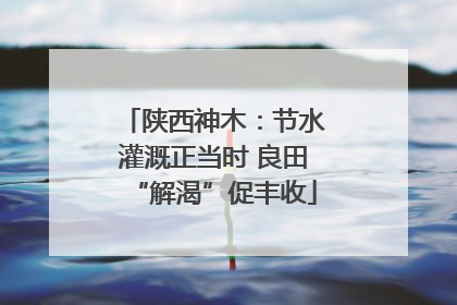陕西神木：节水灌溉正当时 良田“解渴”促丰收
