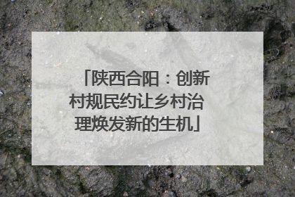 陕西合阳：创新村规民约让乡村治理焕发新的生机