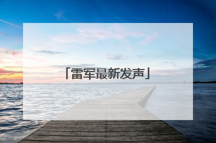 雷军最新发声
