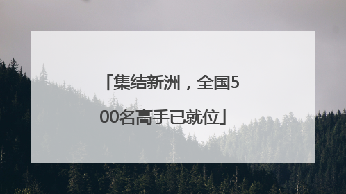 集结新洲，全国500名高手已就位