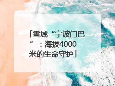 雪域“宁波门巴”：海拔4000米的生命守护