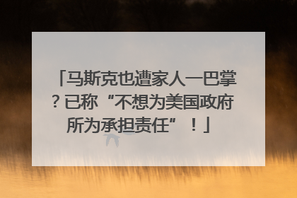 马斯克也遭家人一巴掌？已称“不想为美国政府所为承担责任”！