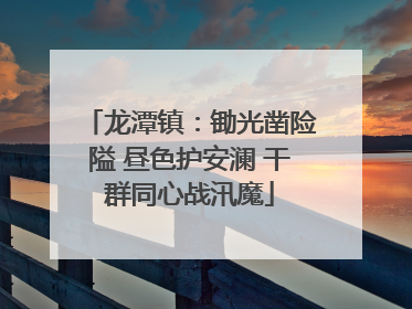 龙潭镇：锄光凿险隘 昼色护安澜 干群同心战汛魔