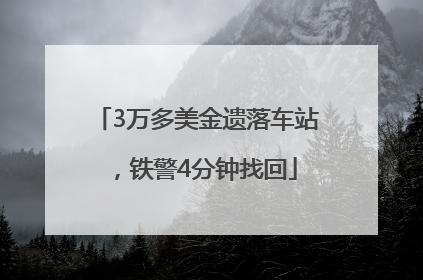3万多美金遗落车站，铁警4分钟找回