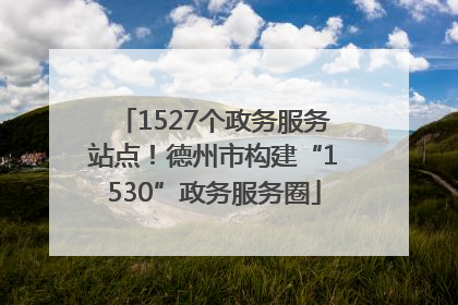 1527个政务服务站点！德州市构建“1530”政务服务圈