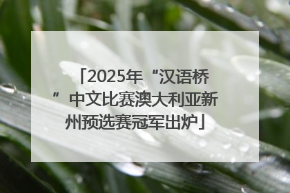 2025年“汉语桥”中文比赛澳大利亚新州预选赛冠军出炉