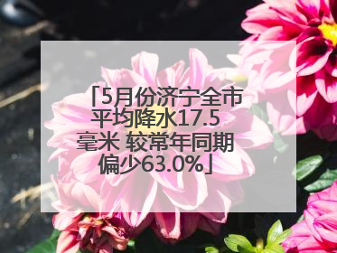 5月份济宁全市平均降水17.5毫米 较常年同期偏少63.0%