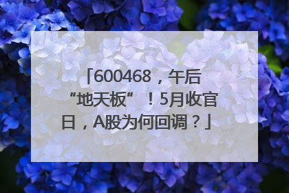 600468，午后“地天板”！5月收官日，A股为何回调？