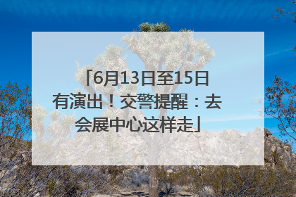 6月13日至15日有演出！交警提醒：去会展中心这样走