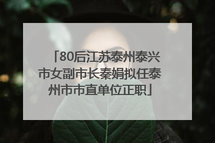 80后江苏泰州泰兴市女副市长秦娟拟任泰州市市直单位正职