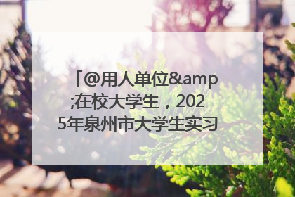 @用人单位&在校大学生，2025年泉州市大学生实习“扬帆计划”来啦！