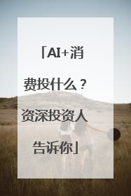 AI+消费投什么？资深投资人告诉你