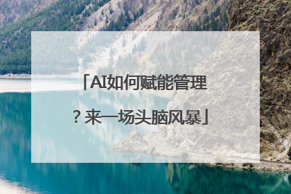AI如何赋能管理？来一场头脑风暴