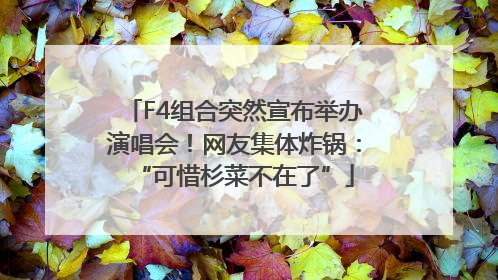 F4组合突然宣布举办演唱会！网友集体炸锅：“可惜杉菜不在了”